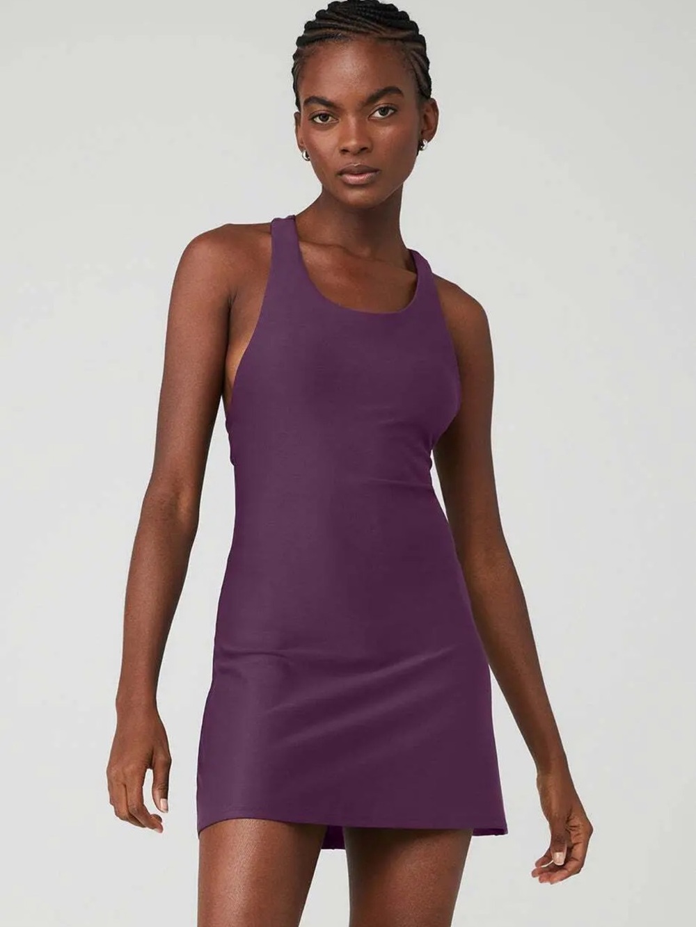 ALO Yoga Airlift Plum Racerback Mini Athletic Dress